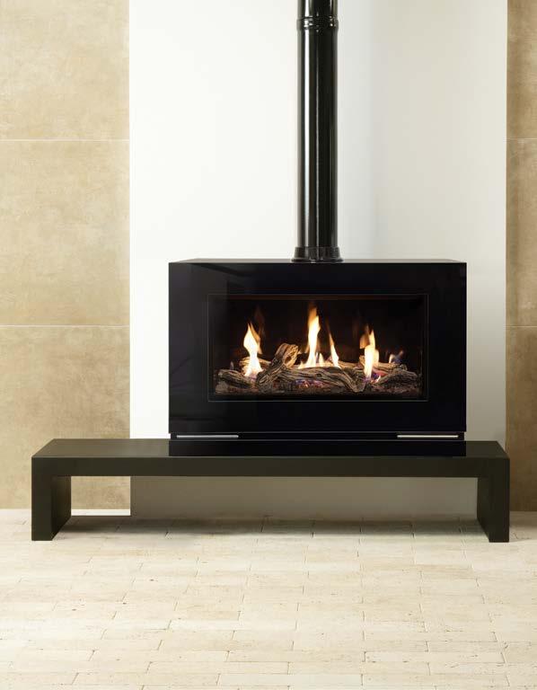 Gas Vision Large conventional flue with Driftwood-effect fuel bed,