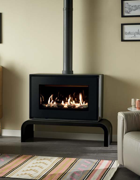Studio 1 Freestanding conventional flue with Black front and