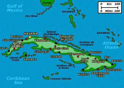 Cuba: Location Gulf of Mexico on northwest;