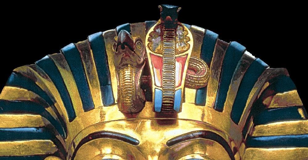 Funerary Mask of Tutankhamun, gold inlaid with glass and semiprecious stones,