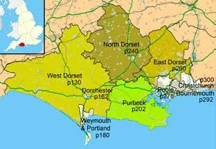 A Diverse Small County with Lots to See & Do Dorset map showing administrative divisions many fine small towns were built and agriculture thrived.