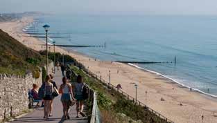 Promenades, beach huts, amusements and every sort of seaside entertainment are available. Poole The main beach faces southeast and runs for 3mi (5km) from Sandbanks to Branksome Chine.