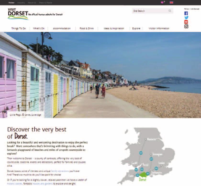 Accommodation listings on the Visit Dorset website are viewed thousands of times per year and