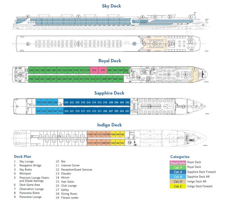 AVALON ILLUMINATION DECK PLAN: Included Trip Highlights and Features 2 Nights in Prague with daily breakfast Prague City Tour with a local Guide 7 Nights accommodations on Avalon s Illumination River