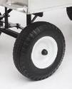 WOOD FRAME POLY FRAME Very heavy duty 14" sawtooth tires for rough use and heavy