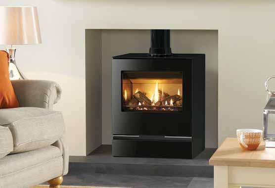 Enhancing the view of the fire, the Medium s firebox features mirrored stainless steel sides that reflect the rolling flame visuals and create a stunning centrepiece.