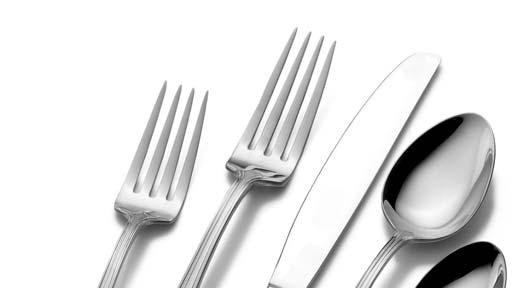Wallace Home Exeter Wallace Home Exeter is available as a 45-piece set, which includes: 8 salad forks, 8 dinner forks, 8 dinner knives, 8 dinner spoons, 8 teaspoons,