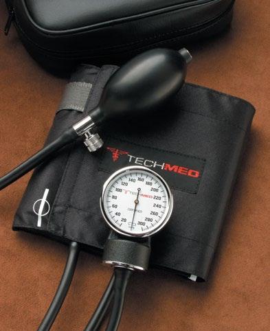 a lifetime calibration warranty Blood Pressure Kit Includes single head stethoscope, standard inflation system with two tube latex bladder, and vinyl carry