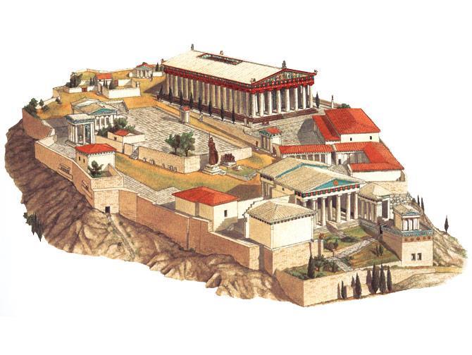 Greek Architecture Acropolis: a highly elevated plateau in Athens A complex center for politics, commerce,