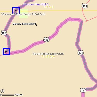 MAP: 35 of 38 Continuing to Kayenta, Arizona Remaining Distance: 10.7 miles (17.2km) 28. Drive for 22.2 miles to reach the stop-over.