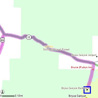 MAP: 3 of 38 Continuing to Bryce Canyon National Remaining Distance: 17.3 miles (27.8km) 4a. Continue on UT-12.