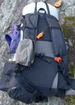 oz enables use of a smaller backpack Frameless backpack Lower volume, 2800 cubic