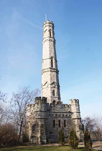 The monument for the Battle of Stoney Creek rises on top of a hill near the Niagara Escarpment, which was called the mountain by 1812 soldiers.