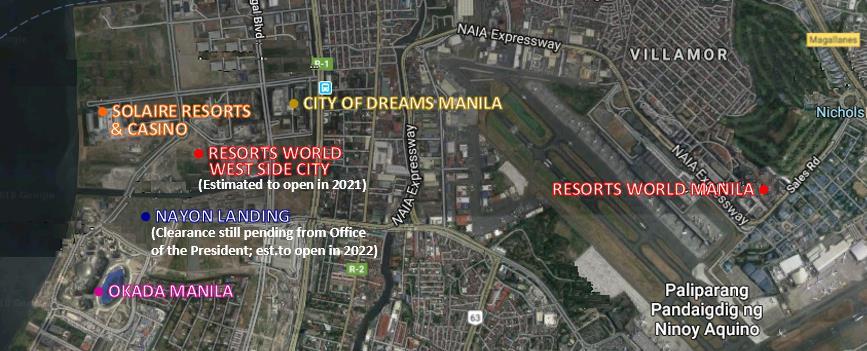 Manila 2009 244 1,381 Solaire Resort & Casino 2013 390 1,926 City of Deams Manila 2014 286 1,781 Okada Manila
