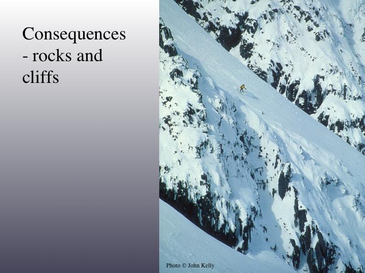 Consequences - Avalanche Dynamics Slower-flowing avalanches tend to follow gullies, channels, and low spots. Faster powder and mixed motion avalanches tend to go straighter. Momentum prevails.