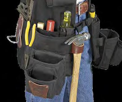 .. 2585 - Builders Vest Framer Pkg Removable clip-on utility pouch Leather Tool Sleeve Clip-On Bags for use with the 2535 Builders