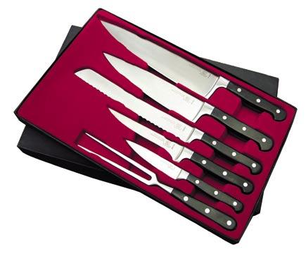 Shears 11560 Chef s knife set with briefcase Forged Knife Set 11561 Includes the following: 4 1/4 Paring Knife (853488) 6 Boning Knife (840388) 6 Meat Fork