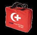 FM060 Max First Aid Bag FM 061 1 pc First Aid Bag (24 x 18 x 7.5cm) 1 pc First Aid Guide 1 pc Adhesive Tape 2.5cm 1 pc Cotton crepe bandage 5cm 1 pc Cotton crepe bandage 7.