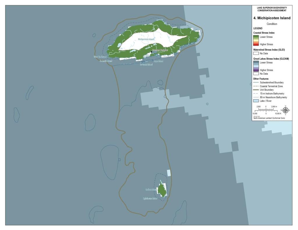 Figure 2: Condition Important Issues & Threats Michipicoten Island Provincial Park s sand beaches are sought out by visitors to the island for recreational use, and they are especially sought out