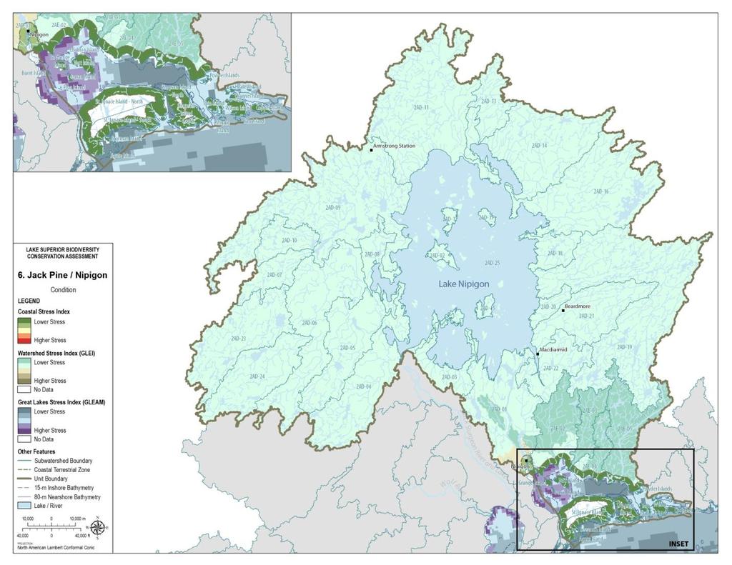 Figure 2: Condition Important Issues & Threats Conservation In Action Parks & Protected Areas Gravel River Provincial Nature Reserve Ruby Lake Provincial Park Lake Nipigon Provincial Park Livingstone
