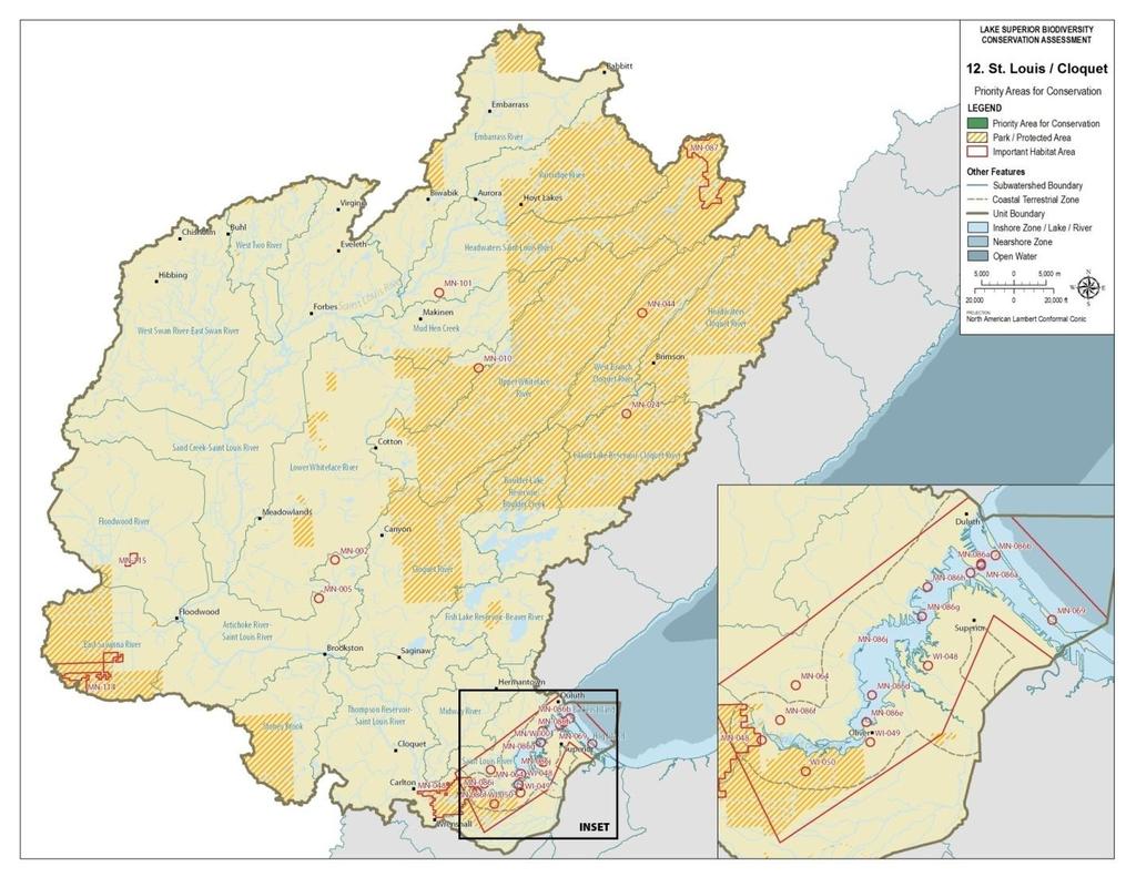 Figure 3: Priority Areas for Conservation Areas included in table will be mapped based on sub-watershed or coastal unit