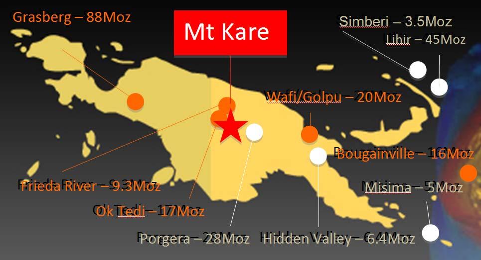 Project Development Mt Kare, PNG Background The circa 2 million ounce Mt Kare Gold/Silver Project is located within Exploration Licence 1093 in Papua New Guinea (PNG), 20 kilometres southwest of