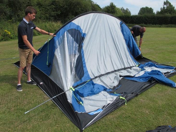 tent upright.