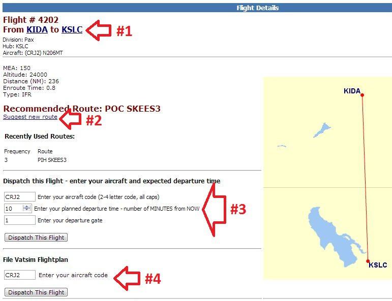 Flight Details Page Fig. 24: Flight Details Page. #1: Selecting either of the airport ICAO codes will take you to the airport detail page.