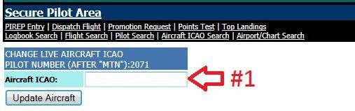 Aircraft Update This function is used only when you are using FSAcars AND flying Off-Line. You should enter the aircraft ICAO code when you are preparing to depart on your flight.