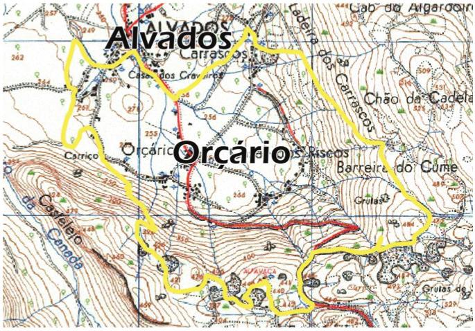 6/ 2.Hiking Route Alvados-Grutas (Caves) environment navigation 2 terrain 2 Mountains Natural Park; Alvados Village; Alvados Caves; Windmill, panoramic views across the Alvados Valley.