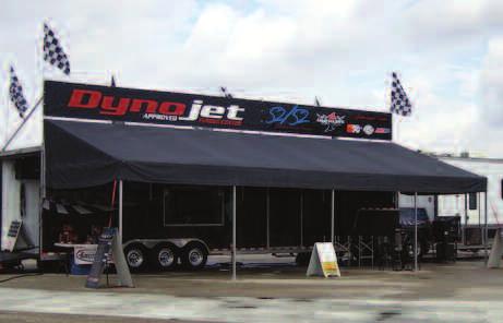 Custom-Built Awnings 3 DMP awnings are used by racers and manufacturers worldwide.