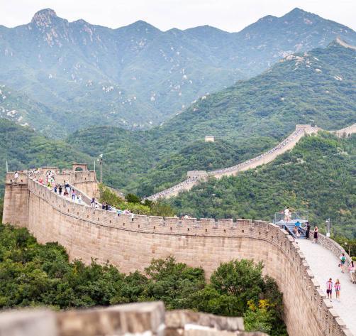 Badaling: The most visited section of the Great Wall of China is approximately 50 miles northwest of urban Beijing city in Yanqing District, which is within the Beijing municipality.