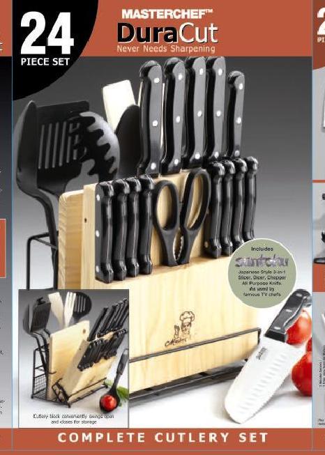40 KA240 24pc cutlery & kitchen / ABS handle, knife, carving knife, bread knife, boning knife, meat