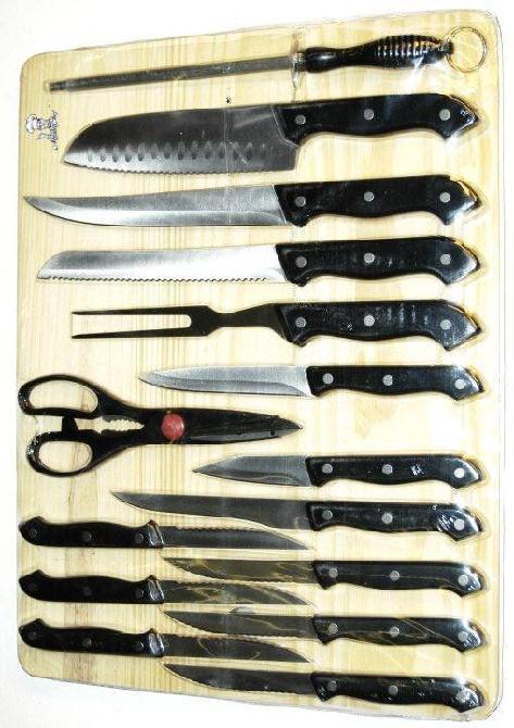 carving knife, boning knife, utility knife, paring knife, knife sharpener, wooden cutting