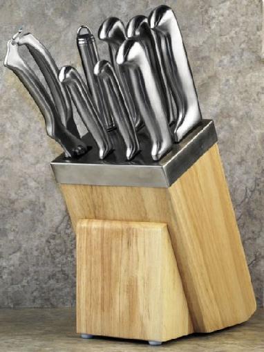SH090 9pc. cutlery set & hardwood w/ 18/10 stainless steel hollow handle.