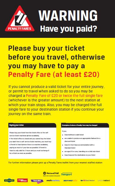 ppendix E Wording and design of the Penalty Fares warning notices which will be displayed at every Penalty Fares