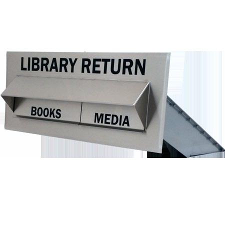 MODEL: HCU Double Drop for Books & Media CHUTE OPENING: BOOKS: 13 1/2 X 4 1/2 MEDIA: 10 X 4 1/2 DIMENSIONS: 33