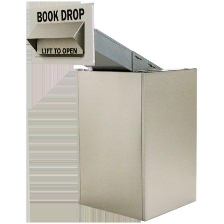 MODEL: 810-TW with Book Truck CAPACITY: 150 BOOKS CHUTE OPENING: 13 1/2 X 4 1/2 DIMENSIONS: 24 X 24 X 38 TALL HEAD: 22 X 14 INCLUDES: Stainless steel cabinet, two all