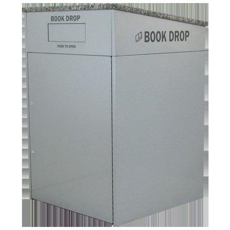MODEL: M910 with Granite Top & Book Truck CAPACITY: 375 BOOKS DIMENSIONS: 32 X 32 X 49 1/2 TALL