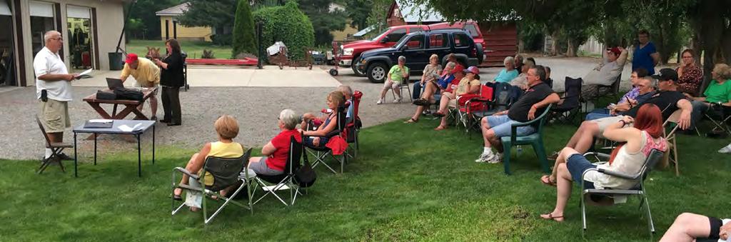 Minutes from the Last Club Meeting August 4, 2017 Vice President Jim Patterson called the meeting to order at 7:23 PM. This was our annual August picnic at the home of Lee and Candy Burgess.