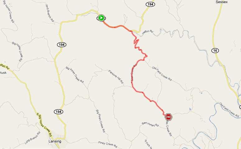 BRR Leg 3 (5.2 miles, Moderate) Min 2707 Max 3192 Ascent +400 Descent -472 Leg Notes: 194 is a more heavily traveled road.
