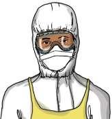 up hood Put on face mask Put on goggles Step 2e: Put on gloves (over