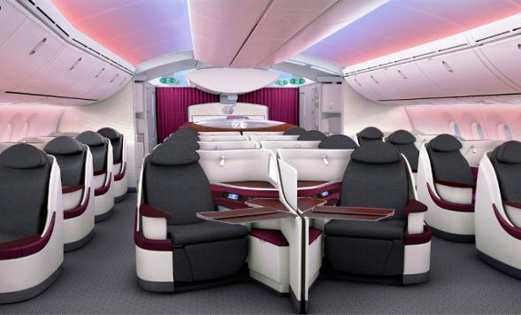 BOEING 787 Dreamliner BUSINESS CLASS 22 seats, 180 degree lie