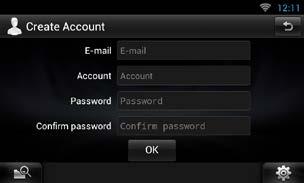 Postavljanje računa 4 Dodirnite [Create Account] (Stvori račun). Postavite račun vlasnika Račun vlasnika možete registrirati za osobu koja upravlja sustavom. 5 Unesite informacije o računu.