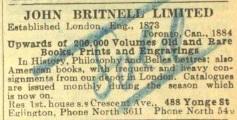 Britnell's business at 488 Yonge Street (present-day 480 Yonge) as