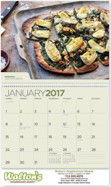 1303 Quick & Simple Recipes 2017 Calendar Add value to your calendar with an extra sheet and/or an Insights backmount for no