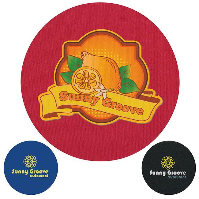 45667 KOOZIE Coaster Round 3mm thick foam with polyester back Available in unlimited colors (most popular featured) Polyester with