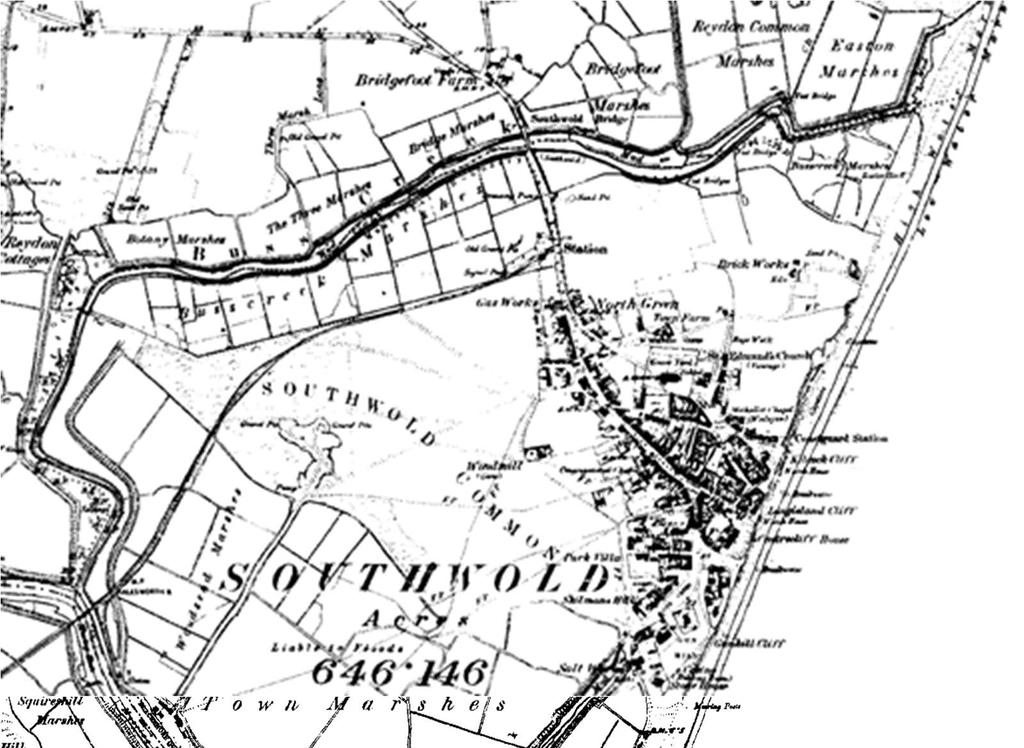 Figure 47: Detail of OS map Southwold, County Series, 1 st edition, 1884, 1:10560.
