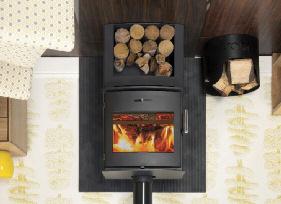 fire burning lazily in the fire chamber. With simple to operate air slider controls and built-in tertiary air, the Newbourne stove offers clean burn performance with efficiencies up to 82.