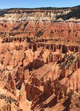 Spectra Point Trail Forty minutes from Cedar City Fees: $6 entrance fee to Cedar Breaks National Monument Length: 2 miles round trip The T-FIT Reach the Peak Challenge will run from May 15th to